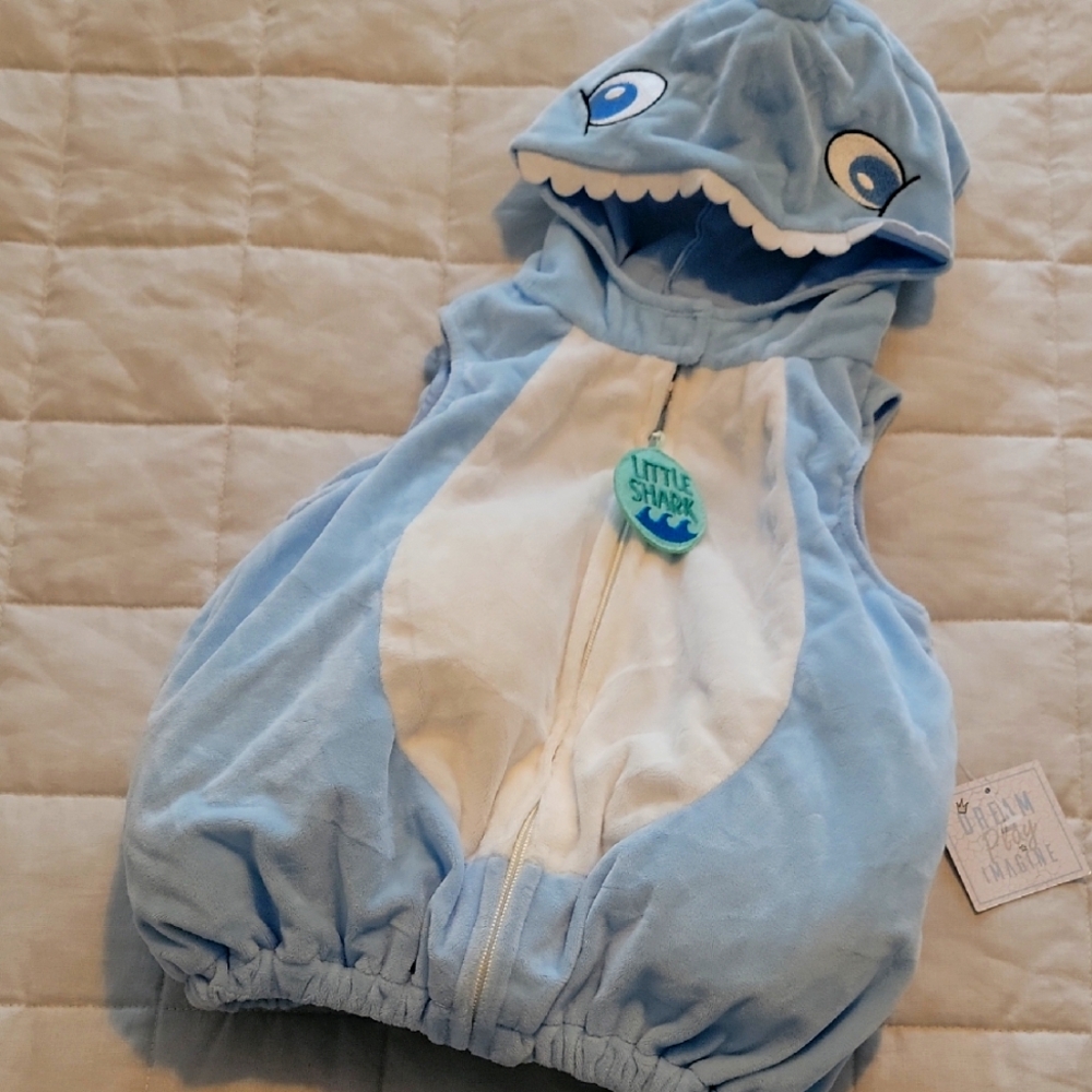 NWT Blue and White Shark Halloween Costume for Kids